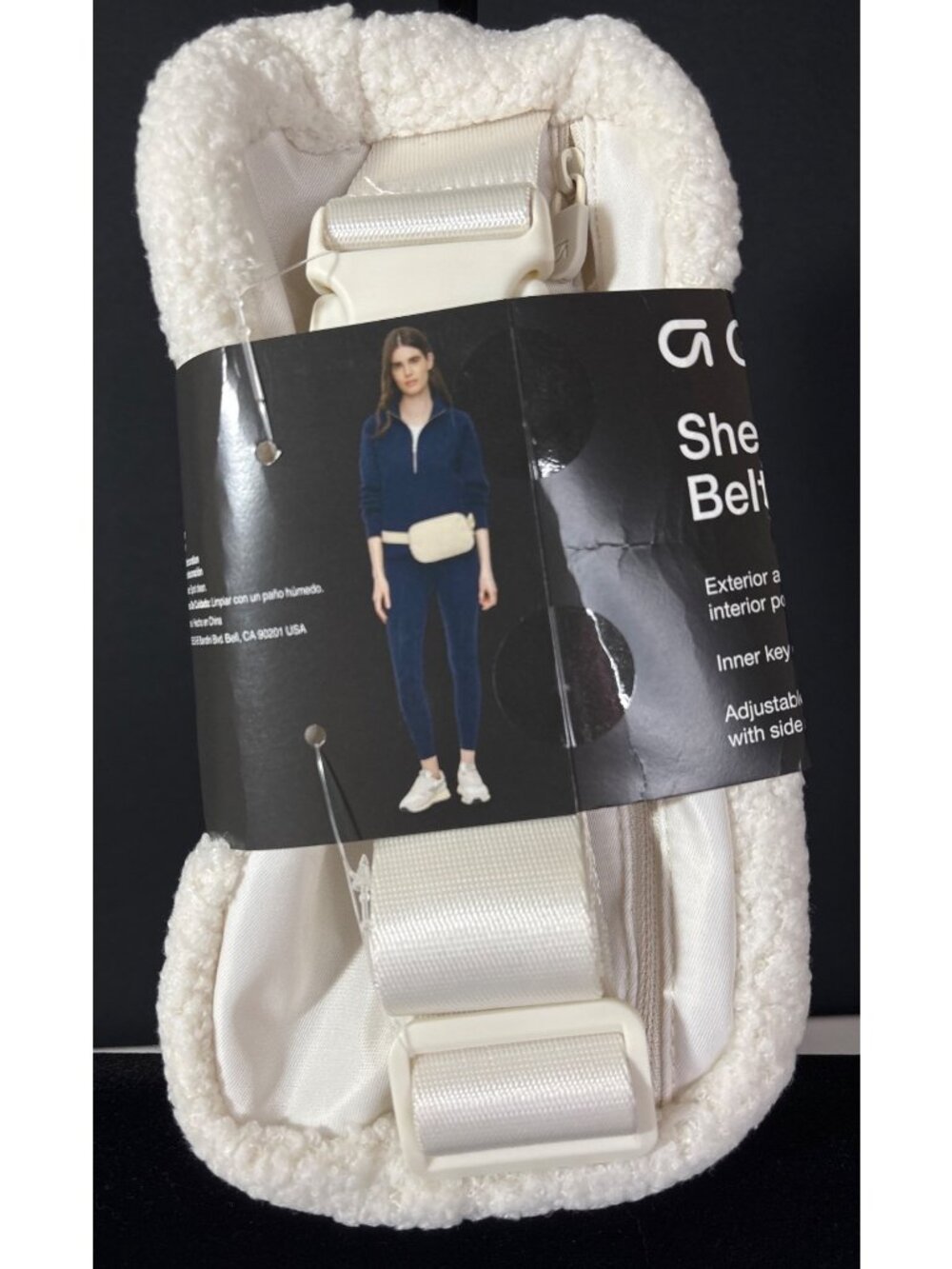 GapFit Sherpa Belt Bag Fanny Pack Waist Adjustable Strap Cream Crossbody OS NWT - Picture 5 of 13